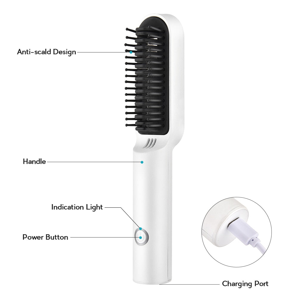 The RadiantLock Wireless Heating Hair Styling Comb