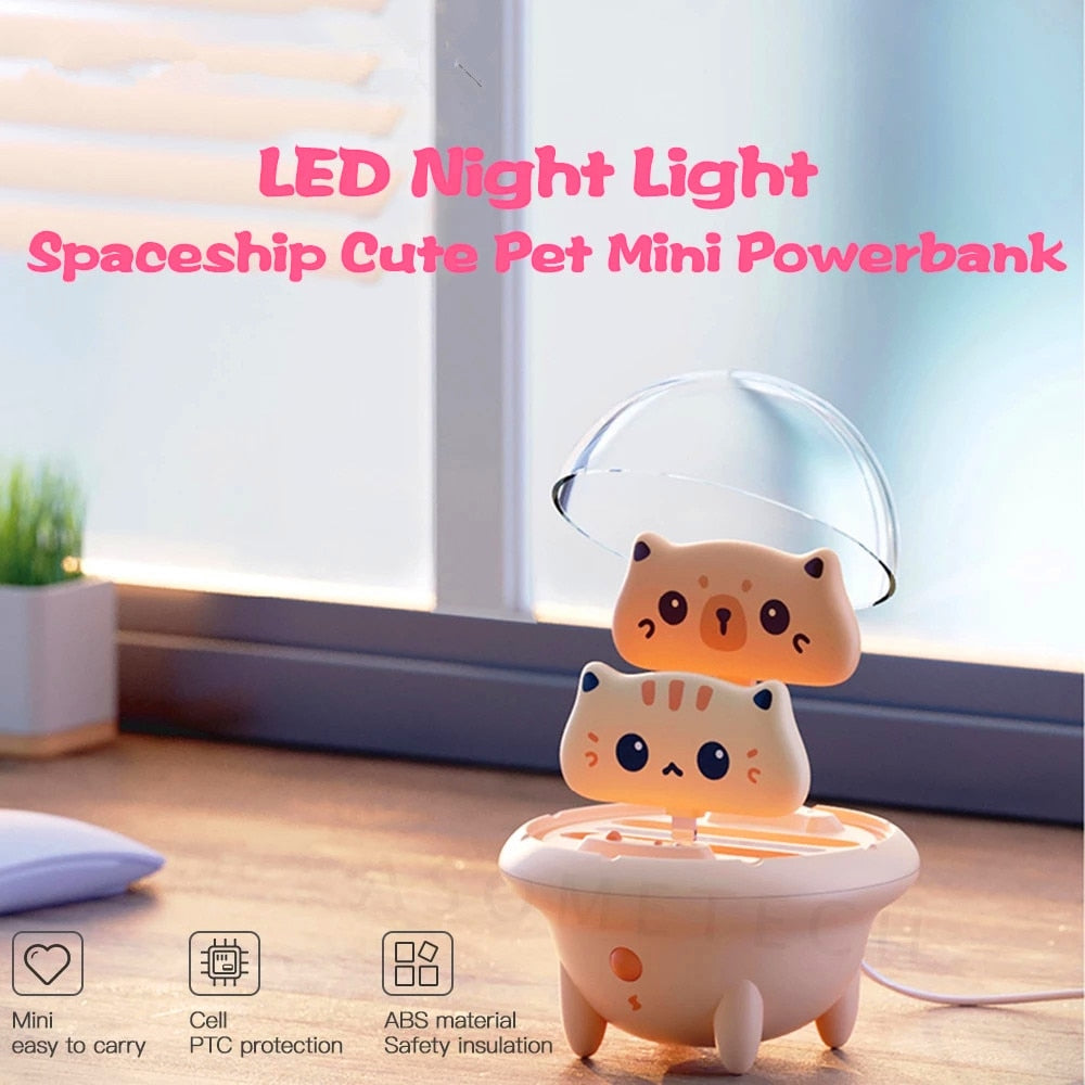 Whimsical Feline EnergiPal: Cute Cat Portable Mini Power Bank