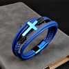 Stellar Cross Leather Bracelet