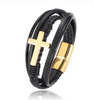 Stellar Cross Leather Bracelet